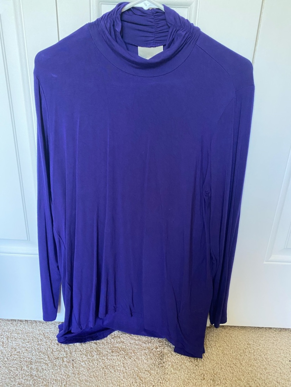 Style & Co Purple Long Sleeve Mock Neck Top